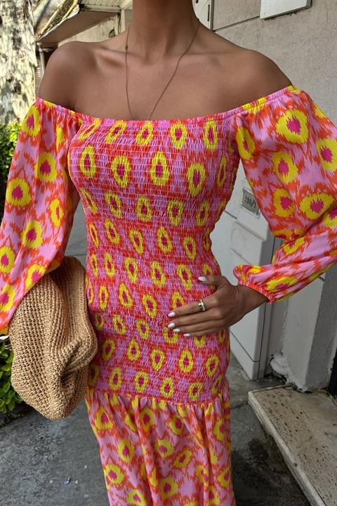 Robe à motifs et col Madonna Gipe 2746