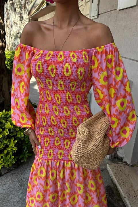 Robe à motifs et col Madonna Gipe 2746