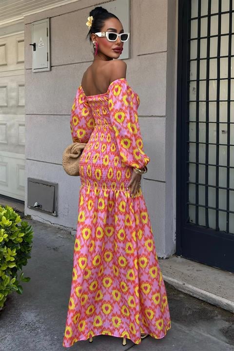 Robe à motifs et col Madonna Gipe 2746