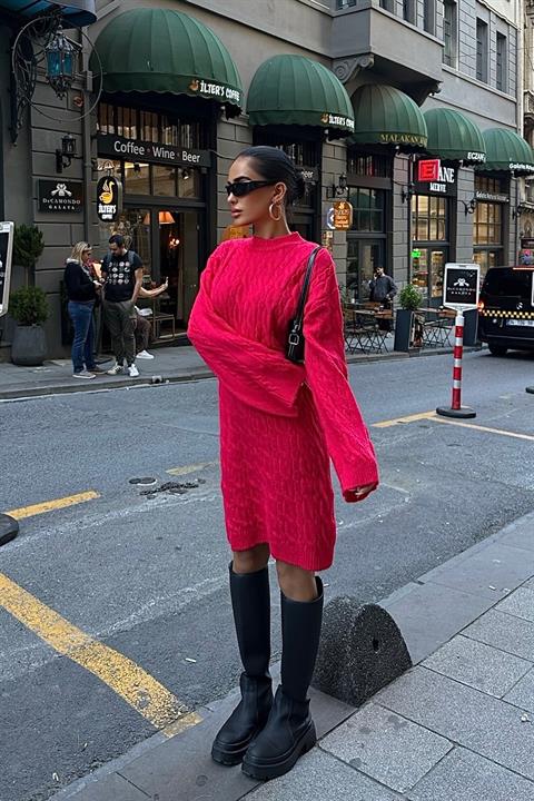 Melanie Knit Pattern Mini Dress 2537-02
