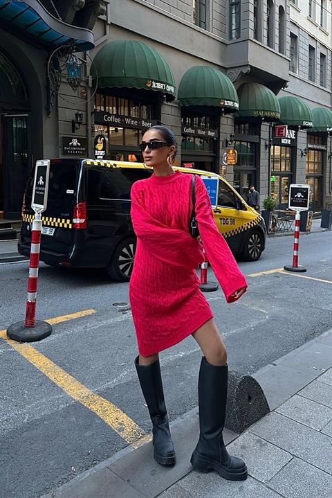 Melanie Knit Pattern Mini Dress 2537-02