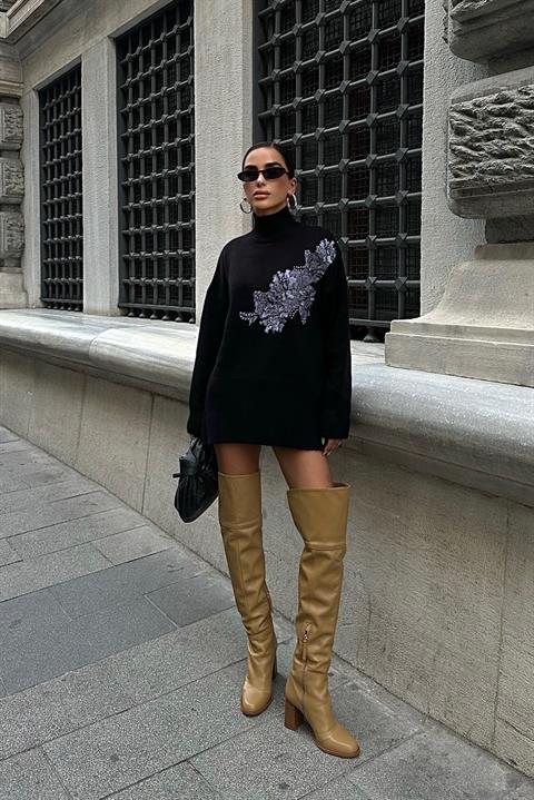 Embroidery Detailed Knitwear Sweater 1340
