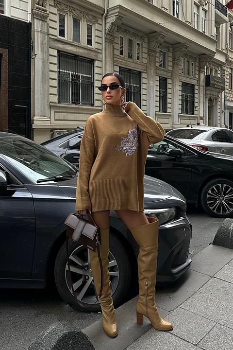 Embroidery Detailed Knitwear Sweater 1340