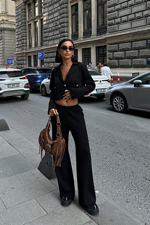 Nancy Double-breasted Neck Crop Suit 9954 - 25