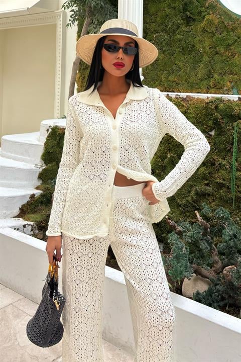 Odette Openwork Trouser Set 9934