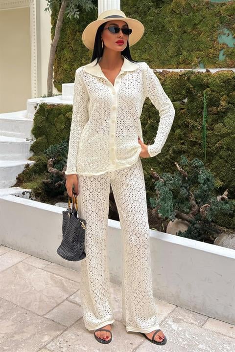 Odette Openwork Trouser Set 9934