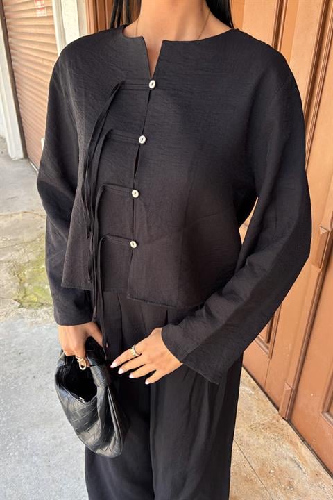 Front Thin Cord Detail and Double Leg Trouser Suit 10180