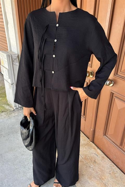 Front Thin Cord Detail and Double Leg Trouser Suit 10180