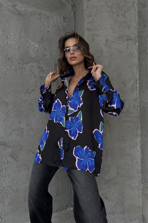 Paquita Patterned Satin Shirt 3295-08