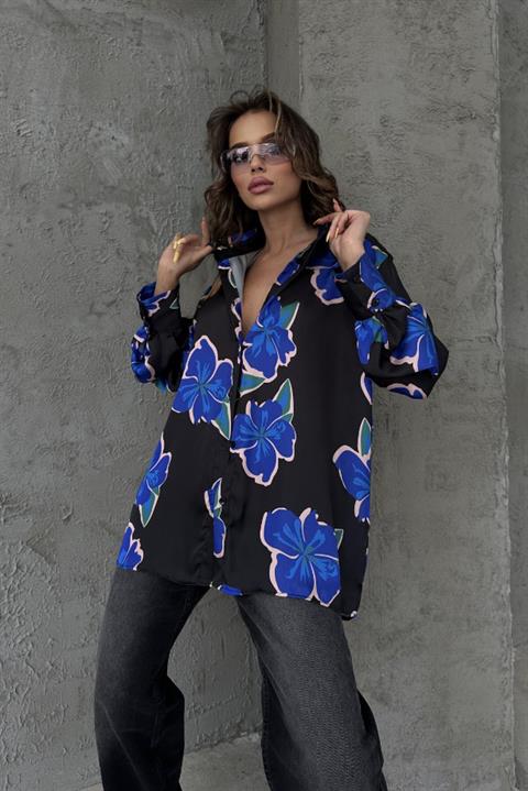 Paquita Patterned Satin Shirt 3295-08