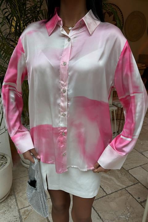 Pink Transitional Satin Shirt 3439