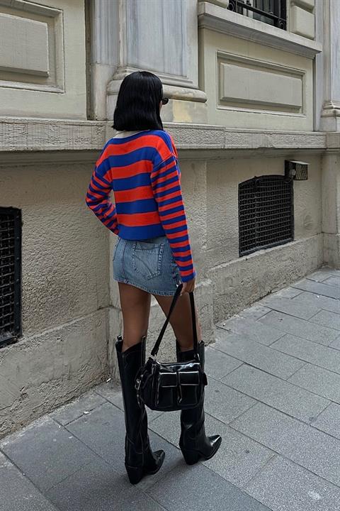 Rianto Striped Polo Neck Cardigan 5135-23