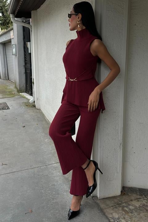 Rose High Collar Corduroy Suit 9946