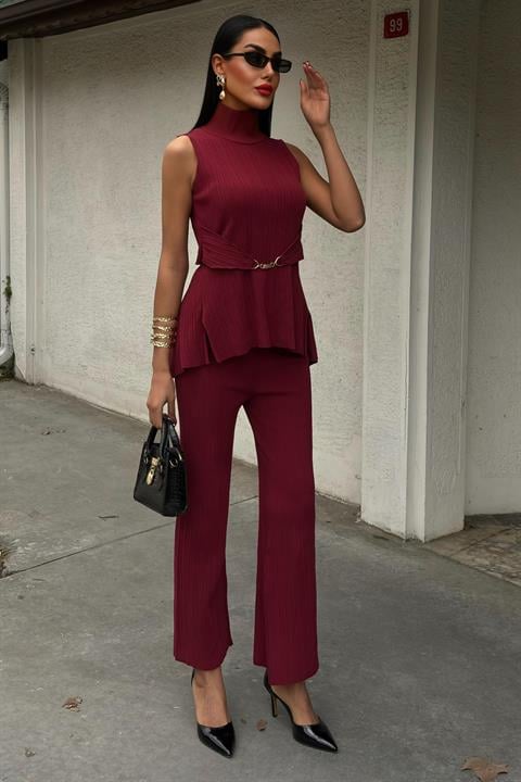 Rose High Collar Corduroy Suit 9946