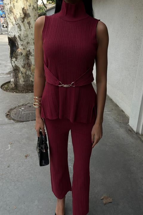 Rose High Collar Corduroy Suit 9946