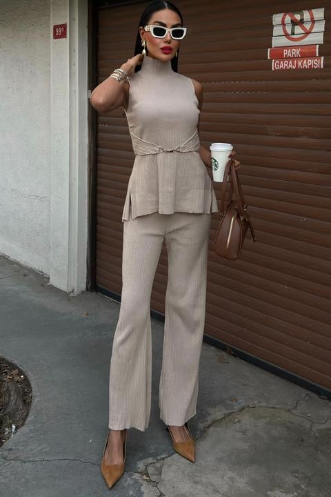 Rose High Collar Corduroy Suit 9946