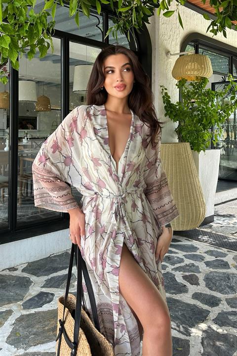 Sandra Patterned Chiffon Kimono 5156-08