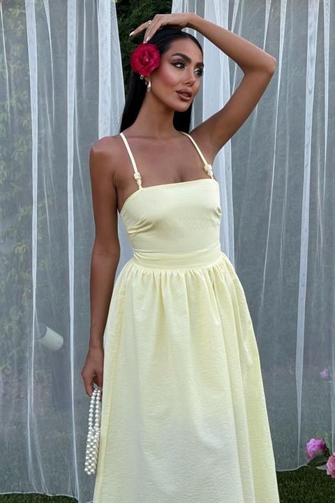 Cross Back Beaded Detailed Dress 2902-08