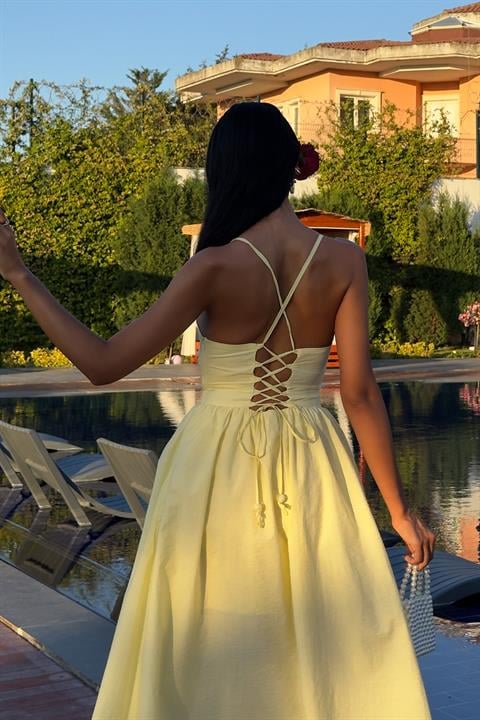 Cross Back Beaded Detailed Dress 2902-08