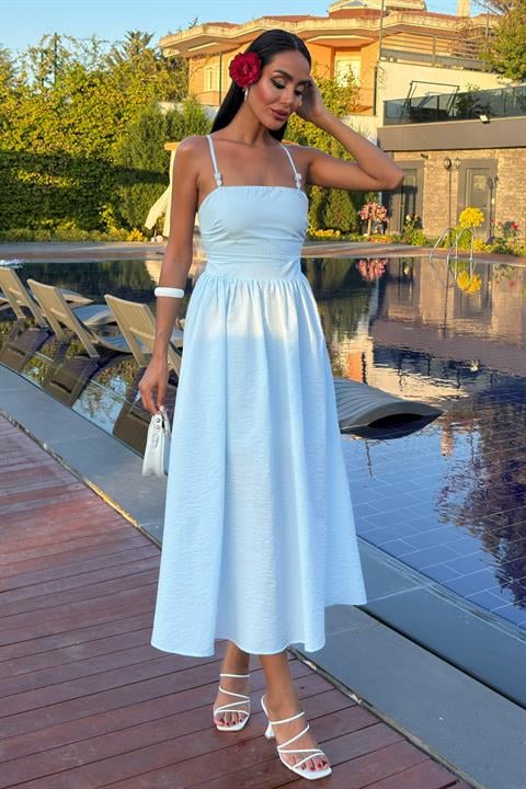 Cross Back Beaded Detailed Dress 2902-08