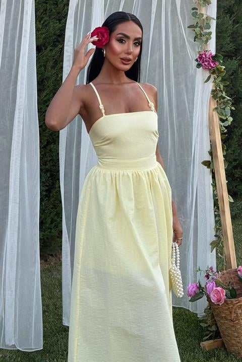 Cross Back Beaded Detailed Dress 2902-08