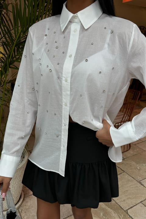 Stone-Padded Voile Shirt 3443