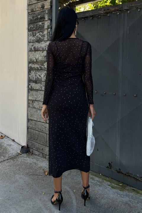 Stone Embroidered Premium Tulle Dress 2829