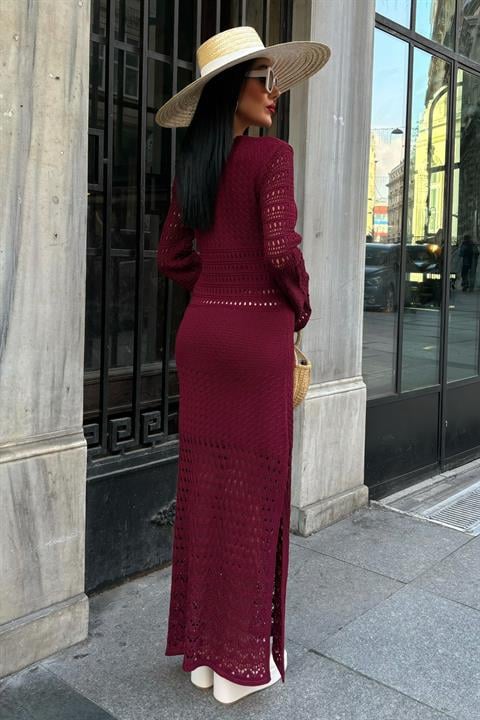 Openwork Detailed Spanish Sleeve Dress 2840