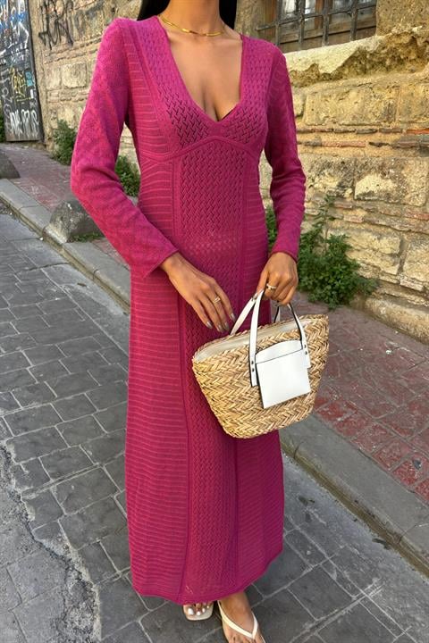 Openwork V-Neck Dress 2851