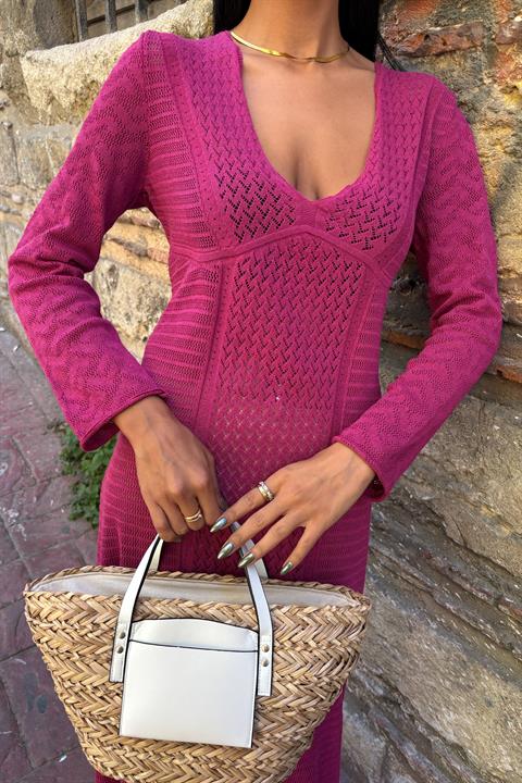 Openwork V-Neck Dress 2851
