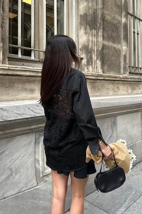 Alexis Lace Back Oversized Shirt 3336-08