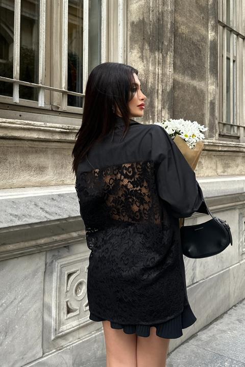 Alexis Lace Back Oversized Shirt 3336-08