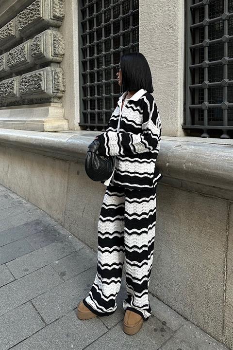 Alisa Patterned Ribbed Knitwear Set 9928