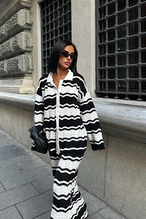 Alisa Patterned Ribbed Knitwear Set 9928