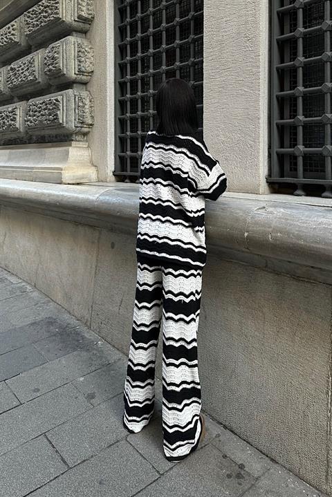 Alisa Patterned Ribbed Knitwear Set 9928