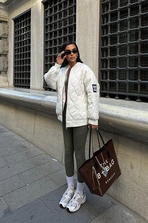 Alisa Oversize Quilted Bomber Jacket 7058 -08