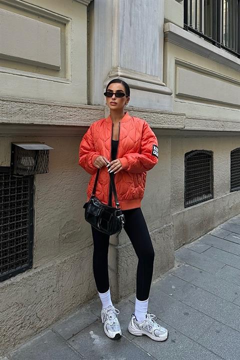 Alisa Oversize Quilted Bomber Jacket 7058 -08