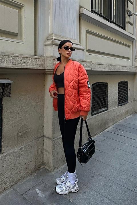 Alisa Oversize Quilted Bomber Jacket 7058 -08