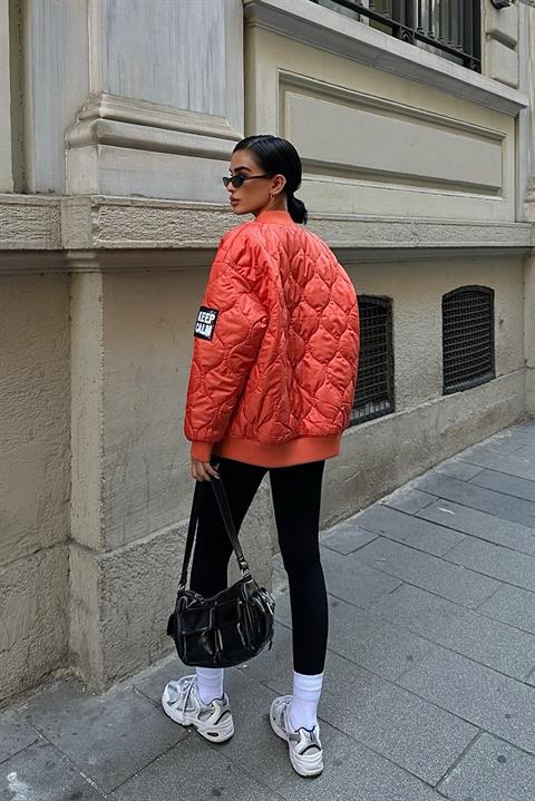 Alisa Oversize Quilted Bomber Jacket 7058 -08
