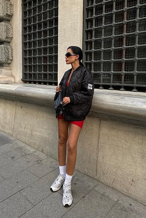 Alisa Oversize Quilted Bomber Jacket 7058 -08