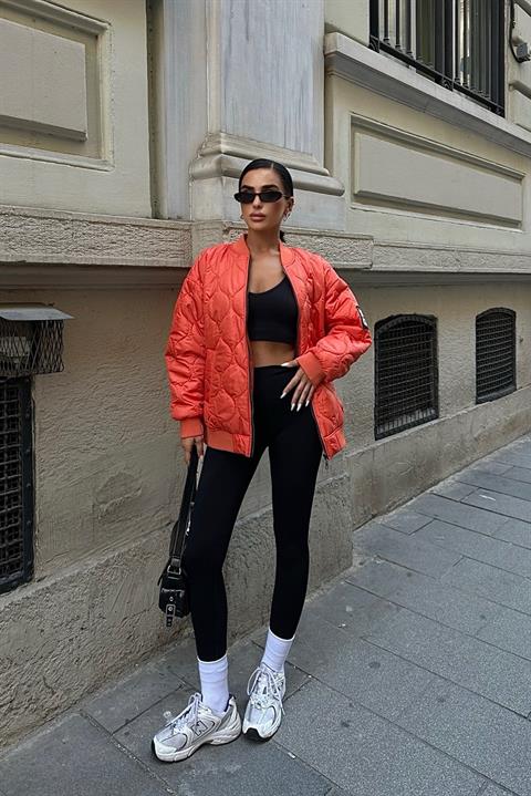 Alisa Oversize Quilted Bomber Jacket 7058 -08