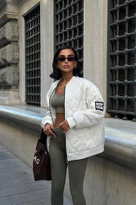 Alisa Oversize Quilted Bomber Jacket 7058 -08