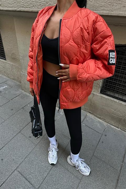 Alisa Oversize Quilted Bomber Jacket 7058 -08