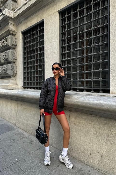 Alisa Oversize Quilted Bomber Jacket 7058 -08