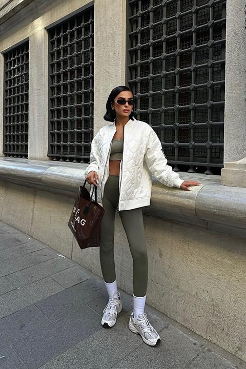 Alisa Oversize Quilted Bomber Jacket 7058 -08