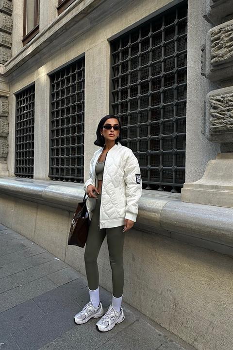 Alisa Oversize Quilted Bomber Jacket 7058 -08