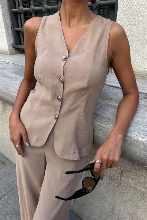 Lace-Up Vest Plazza Trouser Modal Set 10202-08