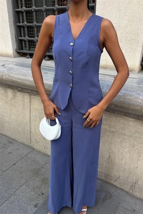 Lace-Up Vest Plazza Trouser Modal Set 10202-08