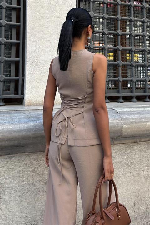 Lace-Up Vest Plazza Trouser Modal Set 10202-08