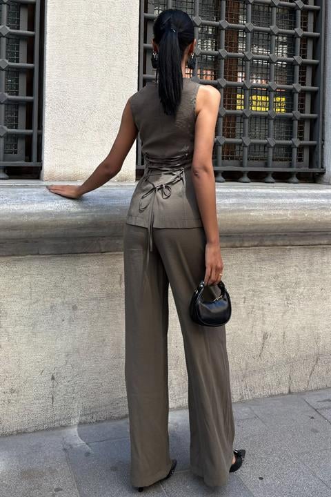 Lace-Up Vest Plazza Trouser Modal Set 10202-08